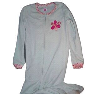 Carter's One-Piece Girls Footie Pajamas Light Blue White Pink Flower Size 5T
